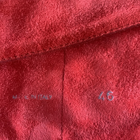 Vintage Genny, Italy, Wide Orange Suede Belt - size 46 (Large) - Picture 8 of 8